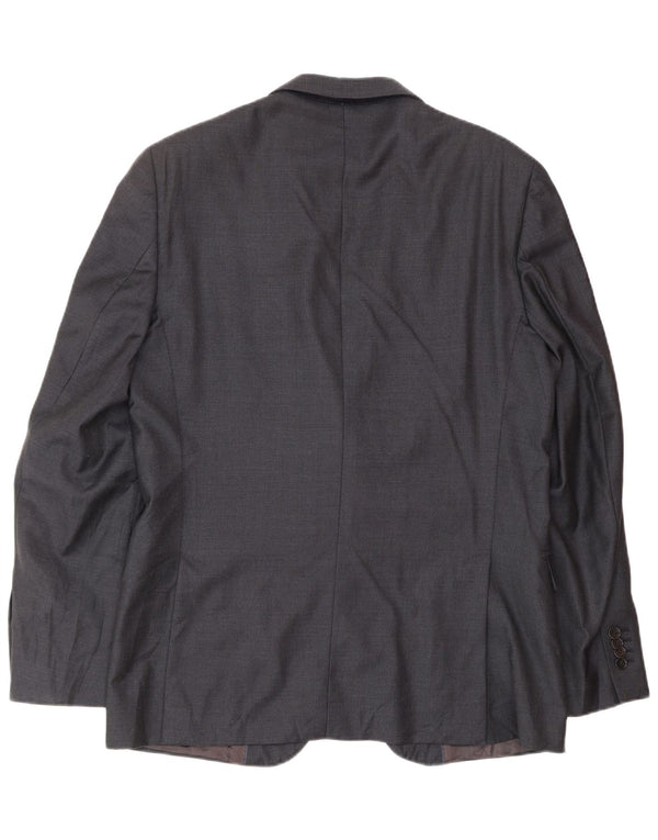 Мужской пиджак на 2 пуговицах MASSIMO DUTTI EU 52, большой темно-синий, шерстяной