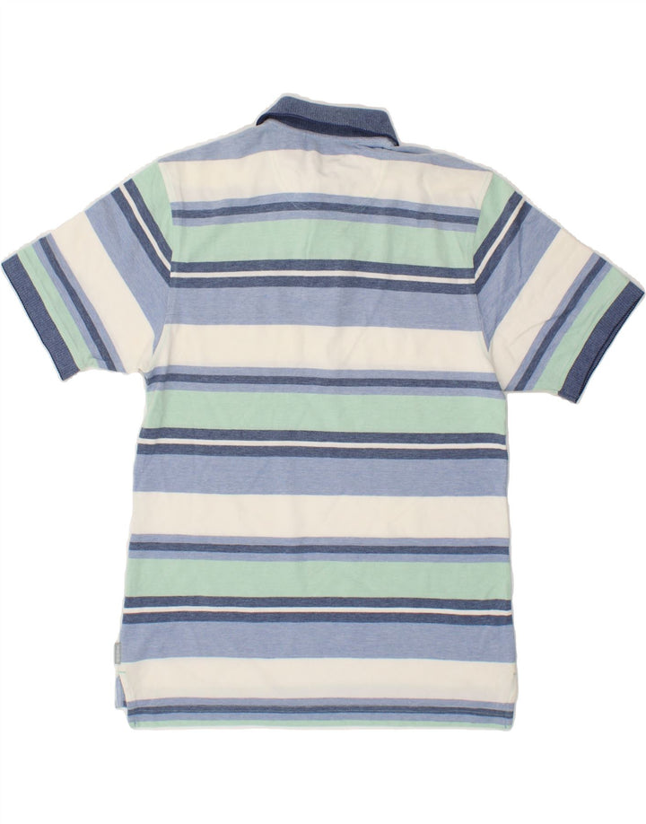 IZOD Mens Polo Shirt Small Blue Striped Cotton Vintage Izod and Second-Hand Izod from Messina Hembry 
