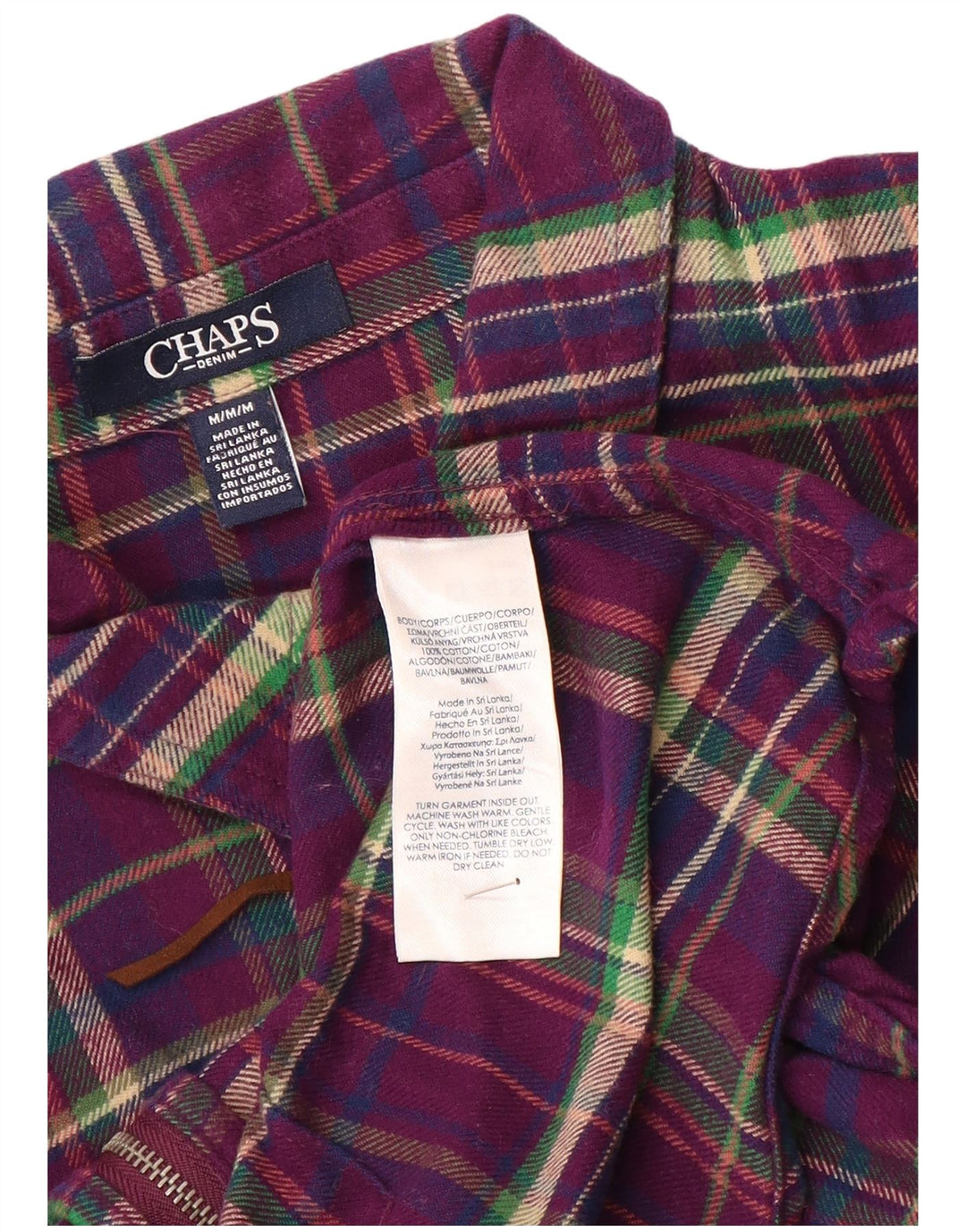 Женская фланелевая рубашка Chaps UK 14, средний фиолетовый клетчатый хлопок