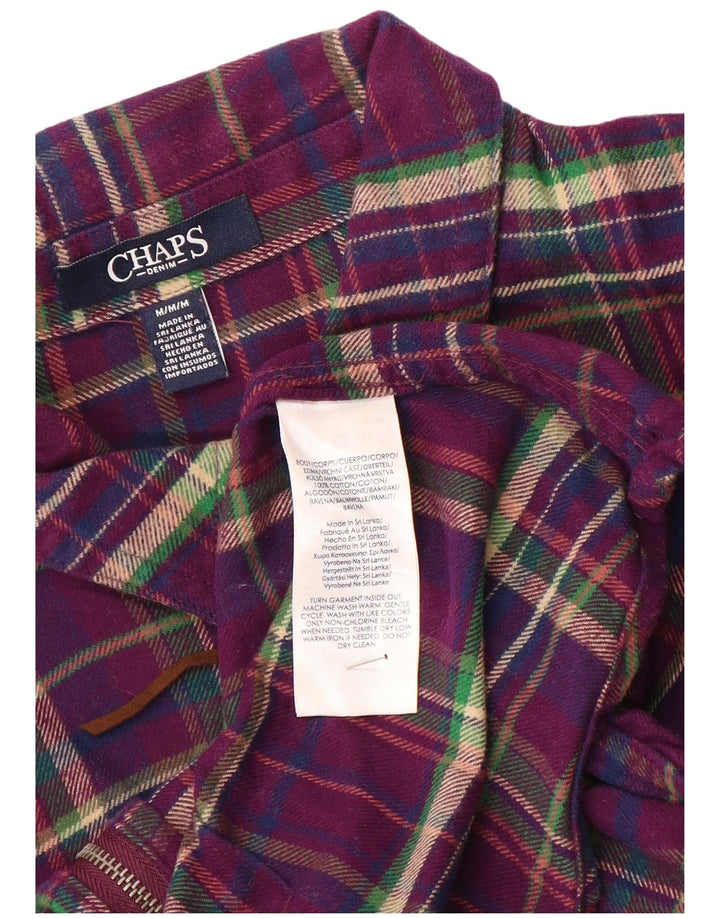 Женская фланелевая рубашка Chaps UK 14, средний фиолетовый клетчатый хлопок