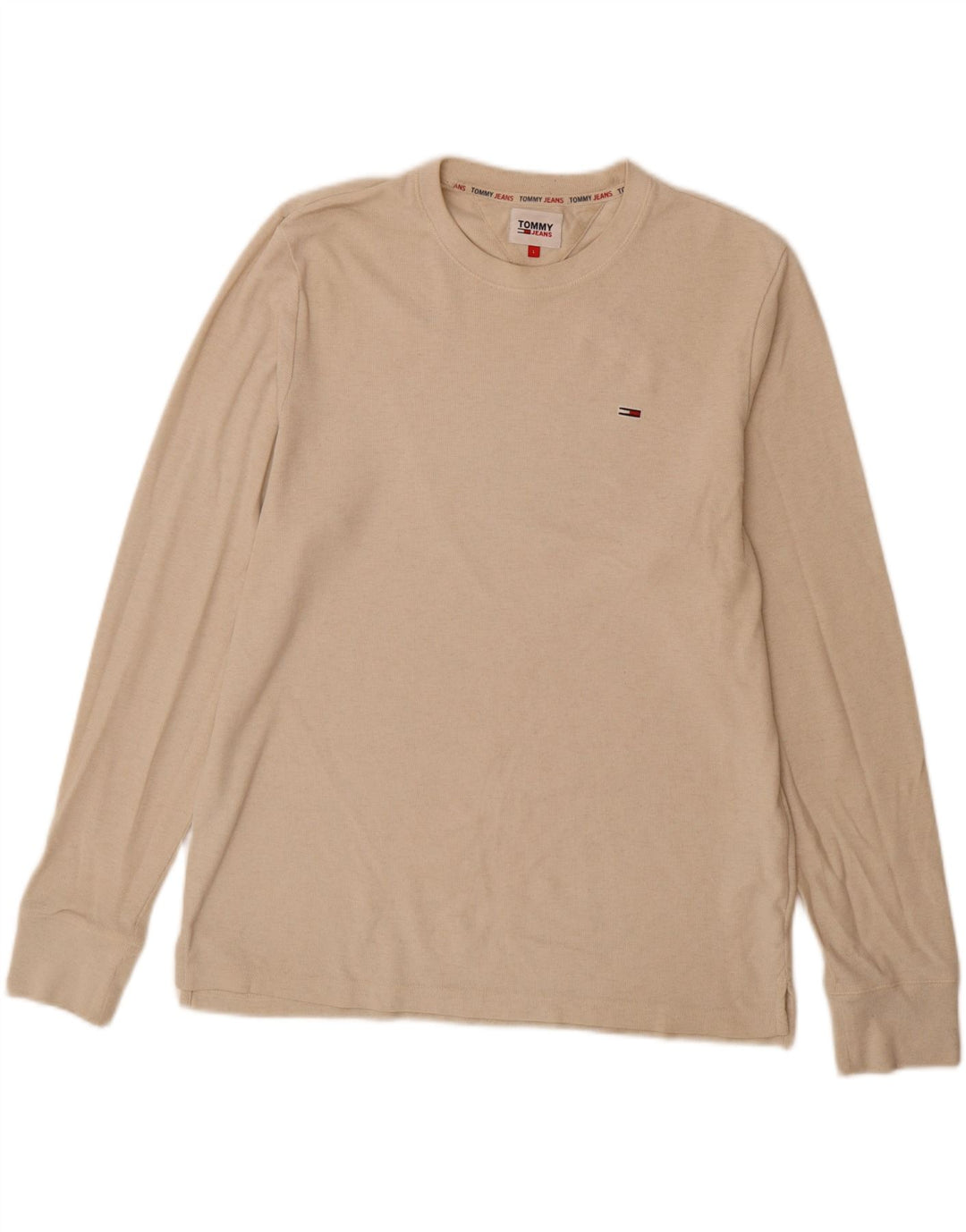 Мужской топ Tommy Hilfiger с длинным рукавом, большой размер, бежевый хлопок