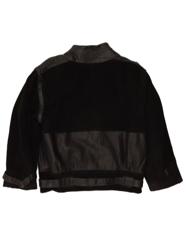 ВИНТАЖНАЯ женская замшевая куртка IT 48 XL Черная