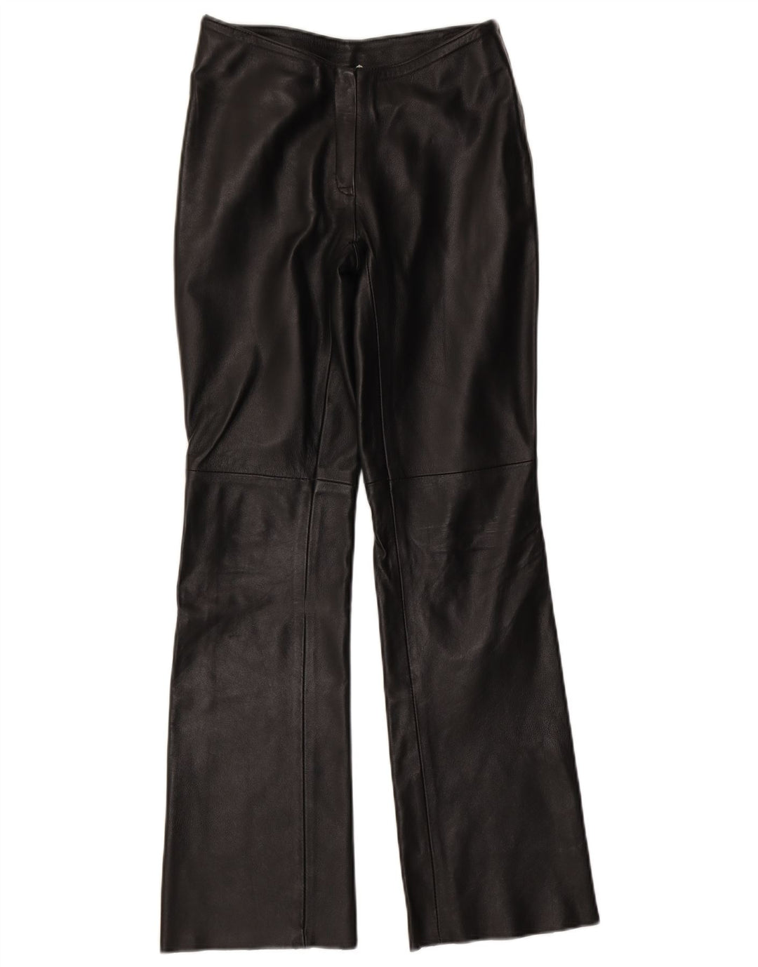 ВИНТАЖНЫЕ женские кожаные брюки UK 10, маленькие W27 L31, черные