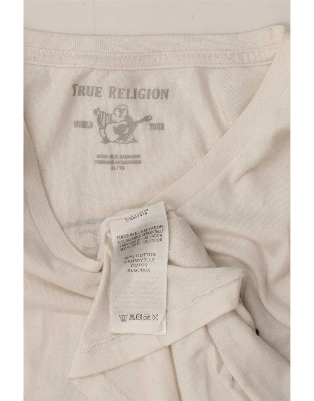 Мужская футболка с рисунком True Religion, топ XL, белый хлопок