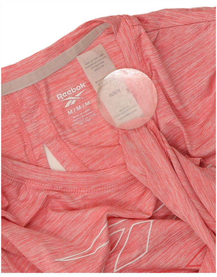 Женская футболка с рисунком Reebok Top UK 12, средний розовый, полиэстер с крапинками