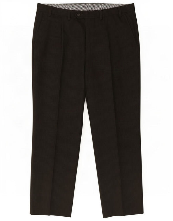 Мужские костюмные брюки Marks & Spencer W36 L29 коричневые в тонкую полоску из полиэстера