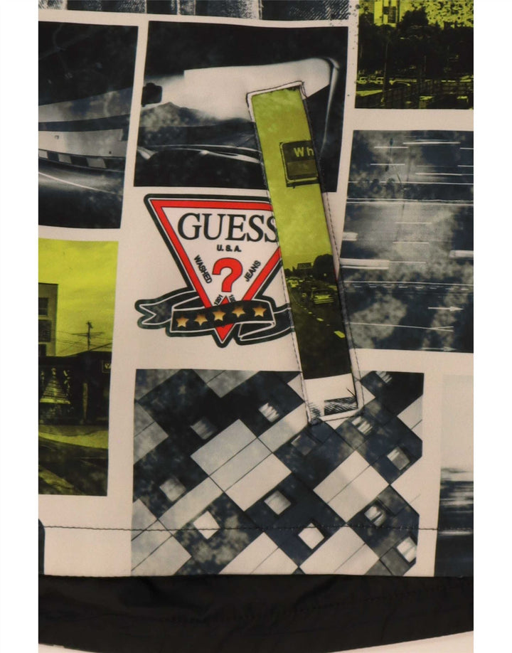 Двусторонняя куртка Guess для мальчиков с рисунком 11–12 лет, разноцветная с геометрическим узором