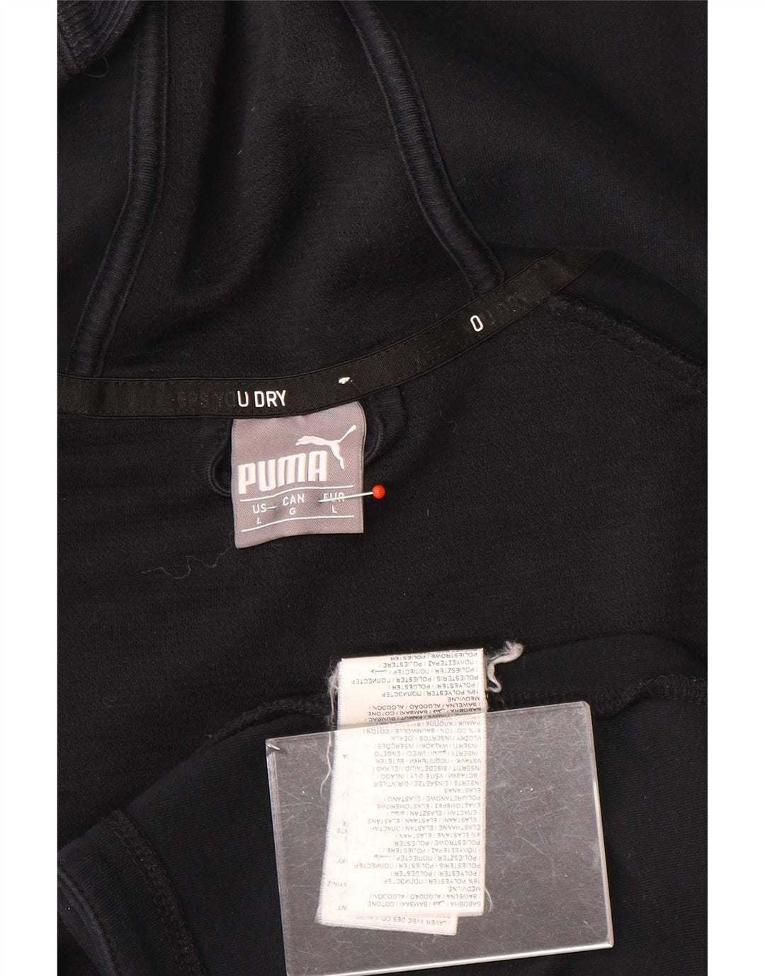 Мужской свитер с капюшоном на молнии Puma, большой черный полиэстер