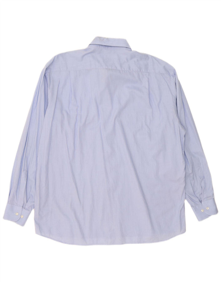 Мужская рубашка Roccobarocco, размер 45, 18, 2XL, синяя, хлопок