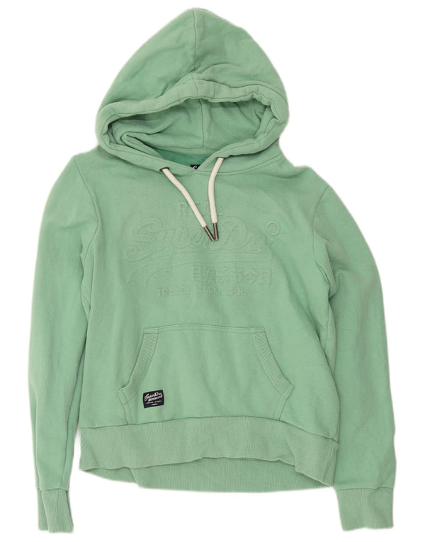 Женский джемпер с капюшоном Superdry UK 12, средний зеленый хлопок
