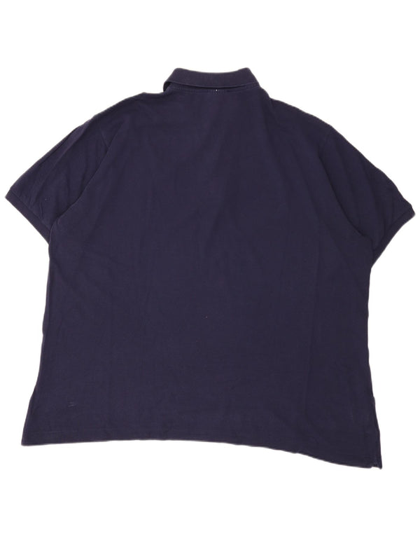 Мужская рубашка-поло Lacoste, размер 7, 2XL, темно-синяя, хлопок