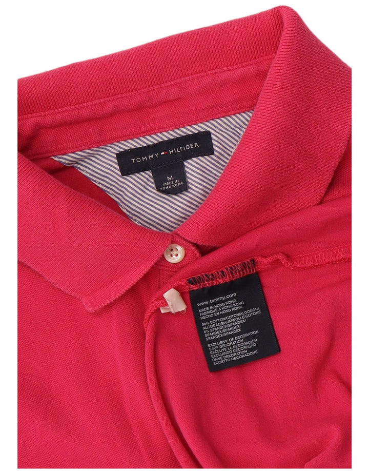 Женская рубашка-поло Tommy Hilfiger UK 12, хлопок среднего розового цвета