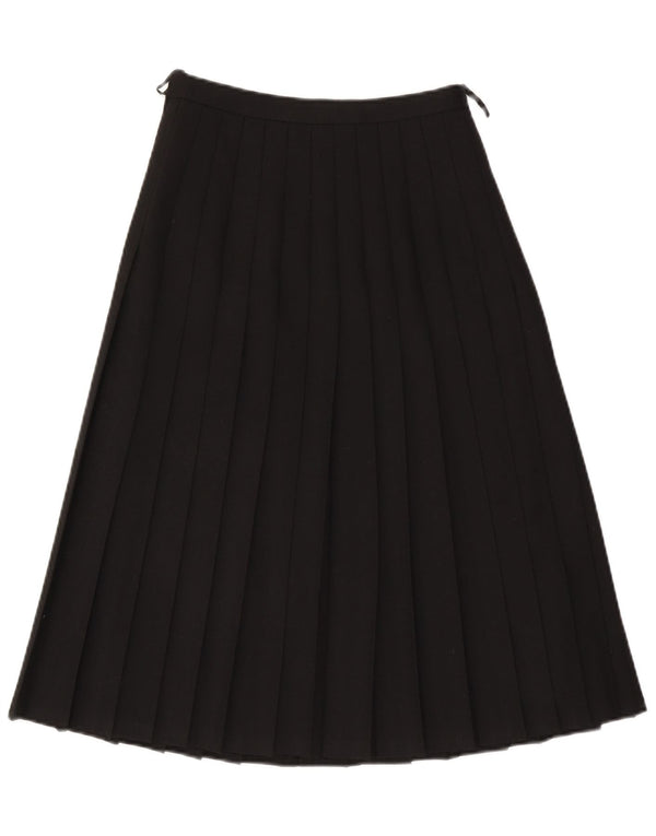 ВИНТАЖНАЯ женская плиссированная юбка с высокой талией EU 40, средний W26, черная шерсть