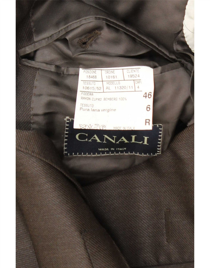 Мужской пиджак Canali на 3 пуговицах IT 46, маленький, коричневый, шерсть