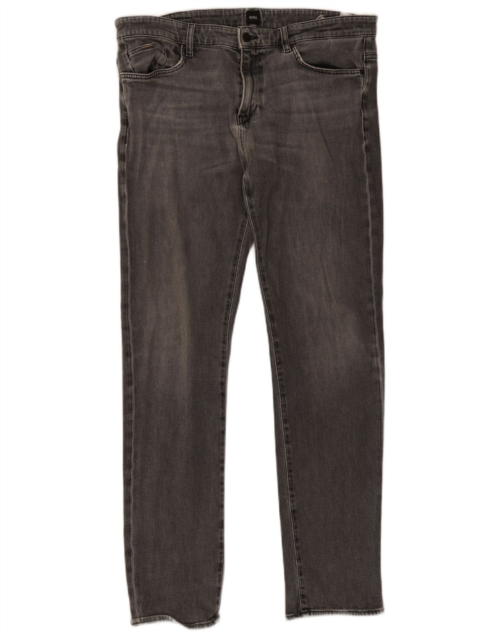 Мужские узкие джинсы Hugo Boss W38 L34 Серый хлопок