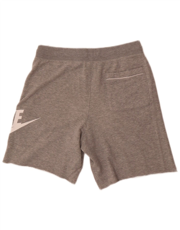 Мужские спортивные шорты Nike с графическим рисунком, хлопковые, среднего серого цвета