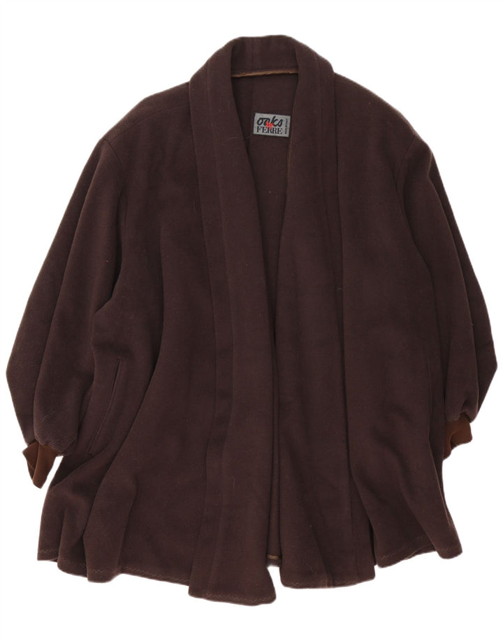 Женское открытое пальто большого размера Oaks By Ferre UK 14, средний коричневый цвет