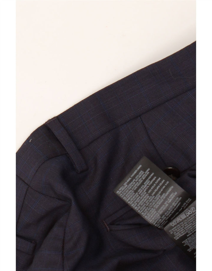 Мужские узкие брюки Ted Baker W36 L31 из шерсти темно-синего цвета