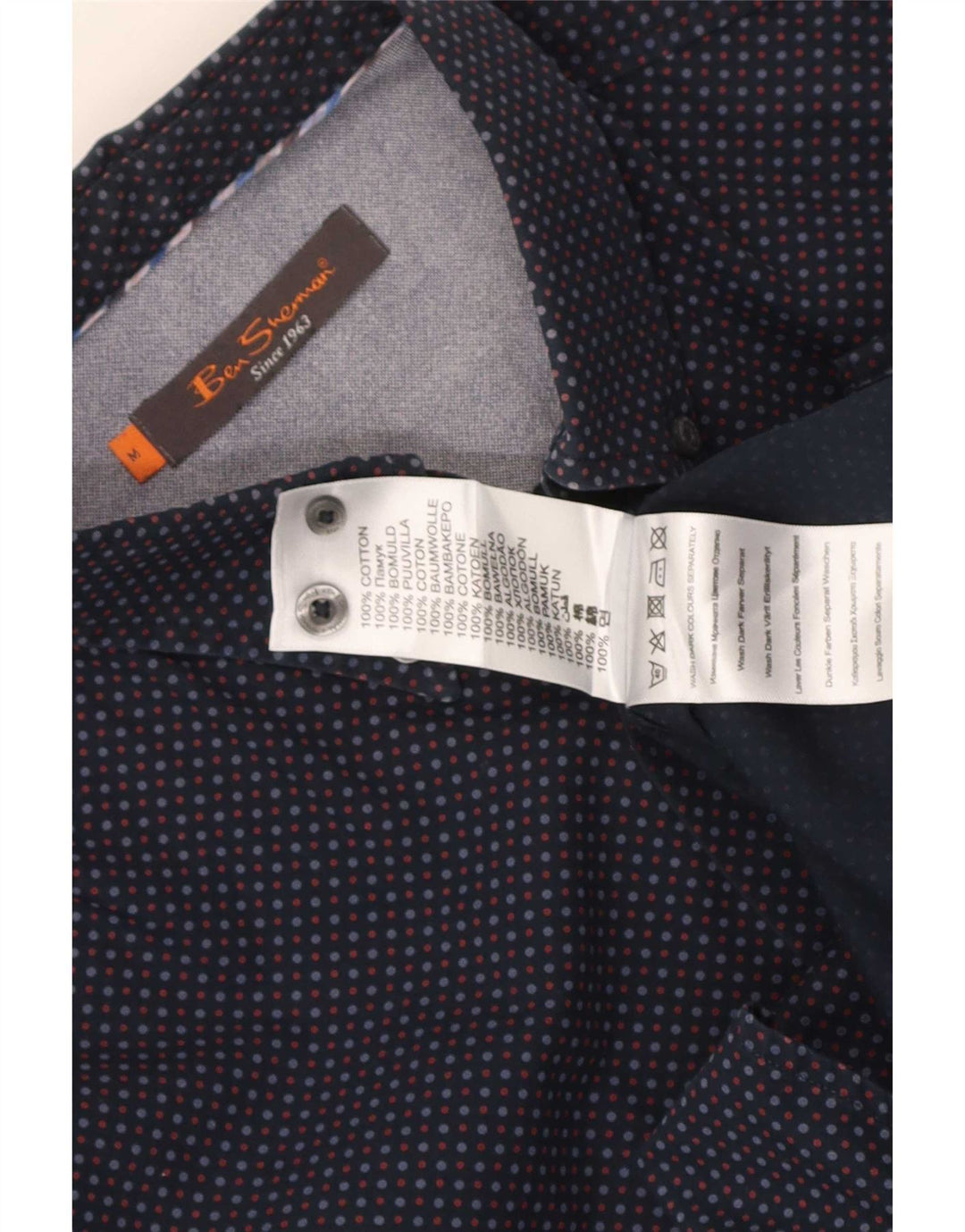 Мужская рубашка Ben Sherman, средний темно-синий пятнистый хлопок