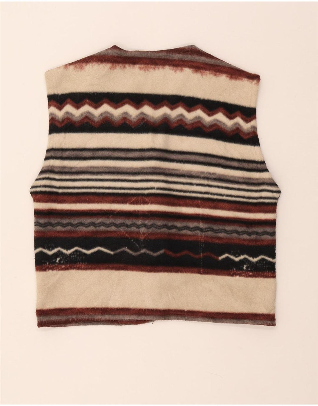 Женский спортивный жилет VINTAGE из флиса, Великобритания 14, средний цвет в разноцветную полоску