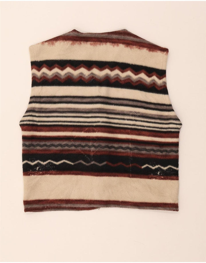 Женский спортивный жилет VINTAGE из флиса, Великобритания 14, средний цвет в разноцветную полоску