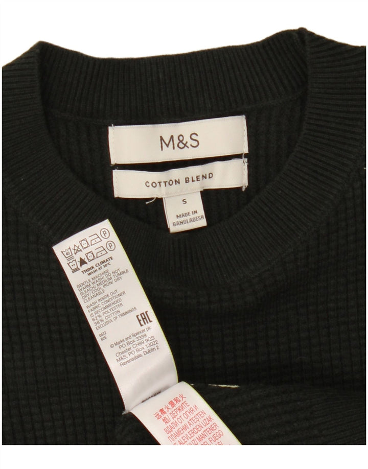 Мужской джемпер с круглым вырезом Marks & Spencer, маленький цвет хаки, полиэстер