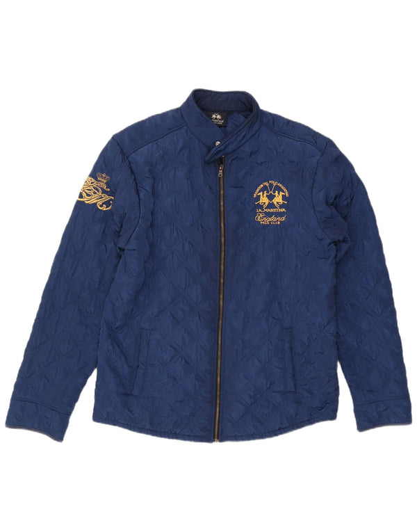 LA MARTINA Женская стеганая куртка с графическим рисунком UK 20 2XL Темно-синий