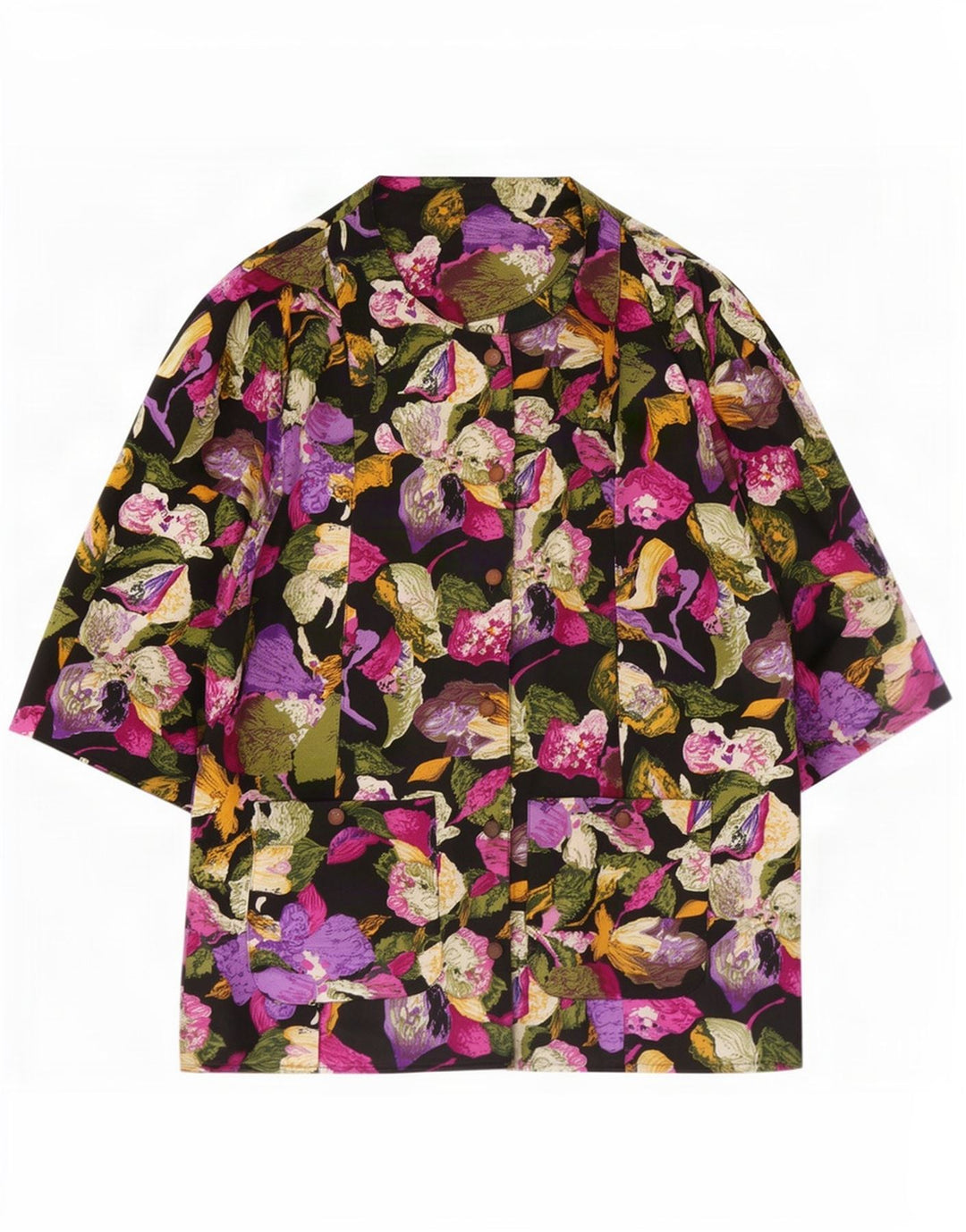 Женская блузка-рубашка C&A с рукавом 3/4, EU 46 XL, разноцветный полиэстер с цветочным принтом