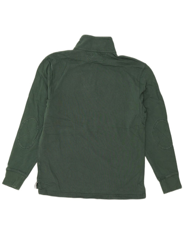 Мужской свитшот с воротником на молнии J. Crew, маленький зеленый хлопковый джемпер