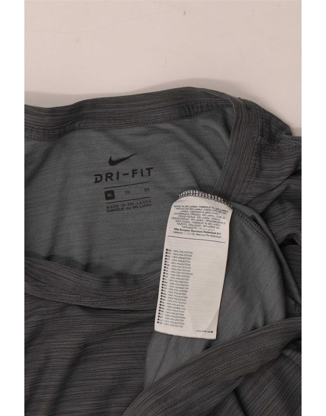 Мужская футболка Nike Dri Fit Top XL, серый полиэстер с крапинками