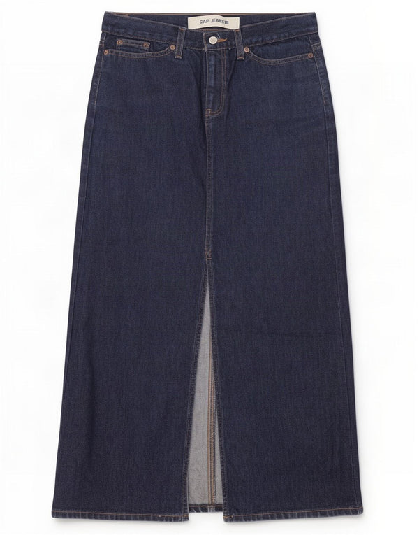 Женская джинсовая макси-юбка Gap UK 10, маленькая, W32, синяя, хлопок
