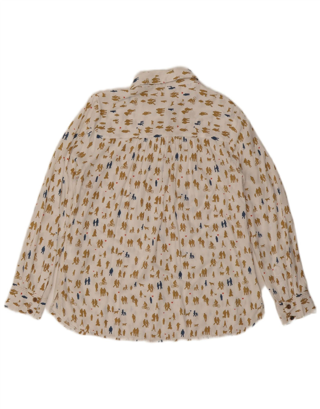 Женская блузка-рубашка с абстрактным узором White Stuff, Великобритания, 8, маленькая, белого цвета