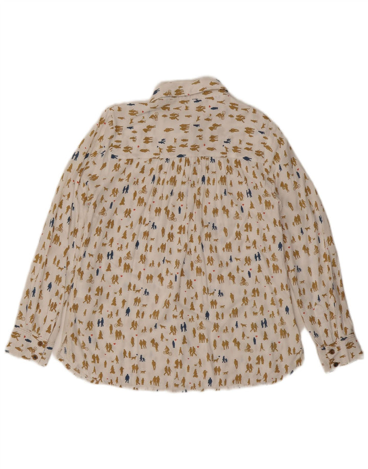 Женская блузка-рубашка с абстрактным узором White Stuff, Великобритания, 8, маленькая, белого цвета