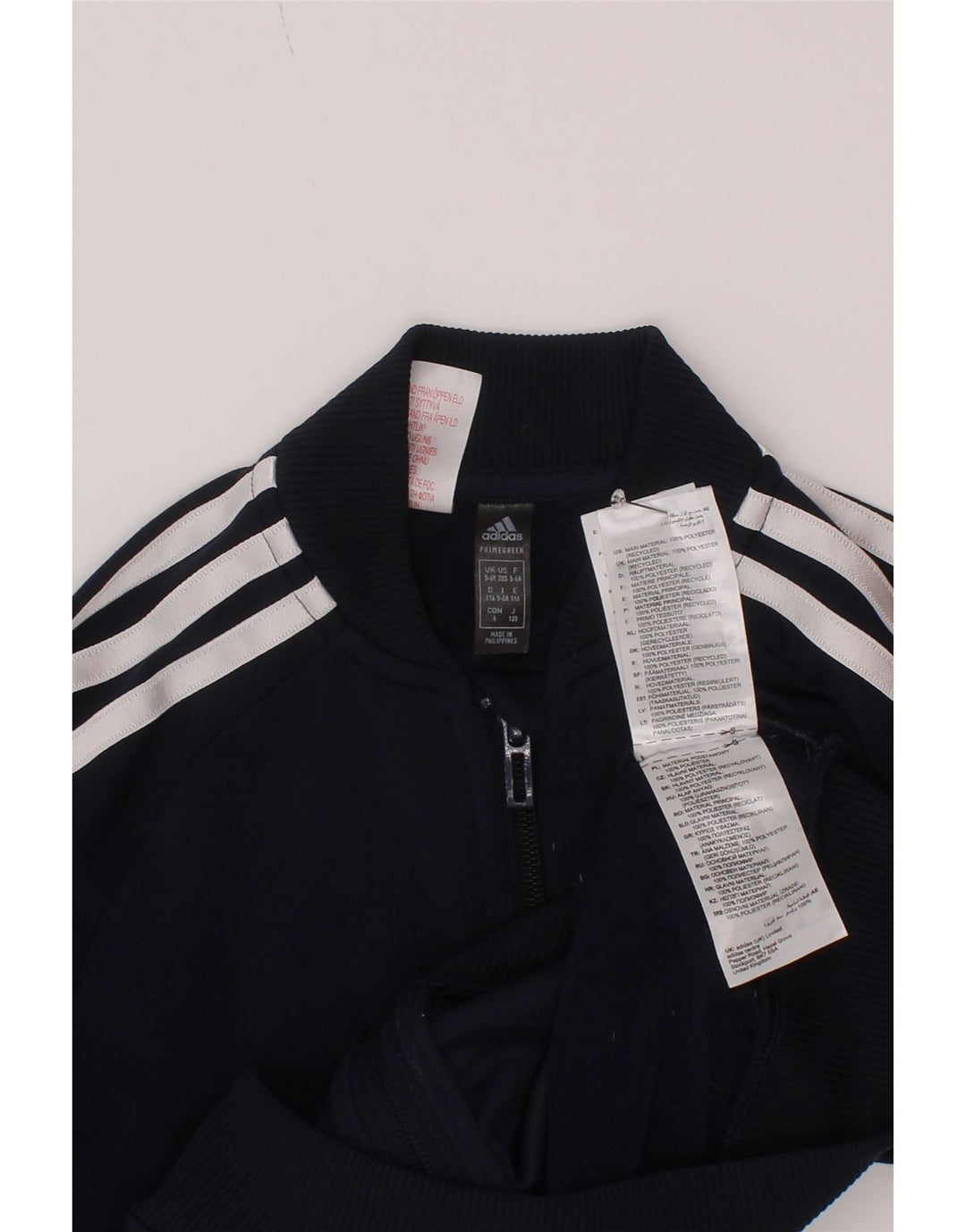 Спортивный костюм Adidas для мальчиков, верхняя куртка 5–6 лет, темно-синий полиэстер
