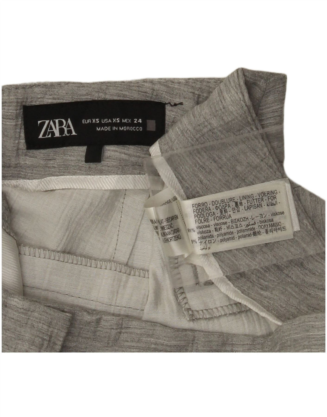 Женские прямые брюки чинос ZARA XS W27 L32 серые из вискозы