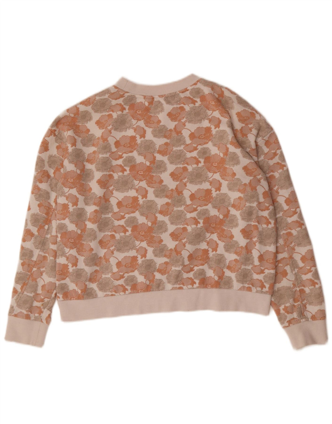 VANS Womens Oversized Graphic Sweatshirt Jumper UK 10 Small Off White