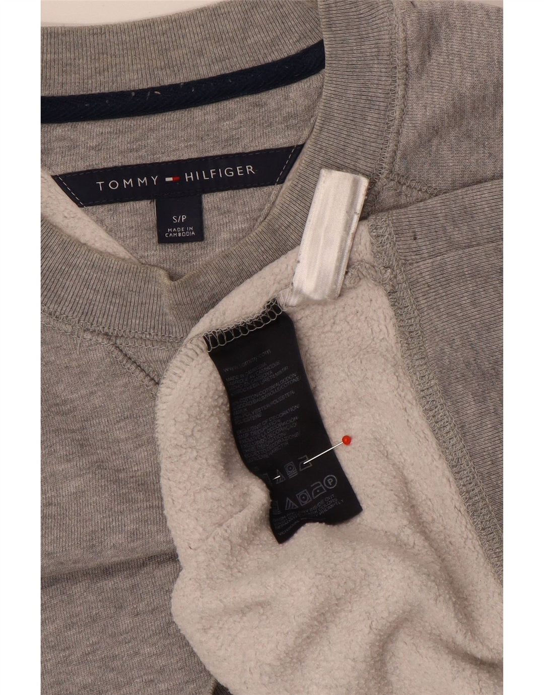 Мужской свитшот Tommy Hilfiger, маленький серый хлопковый джемпер в крапинку