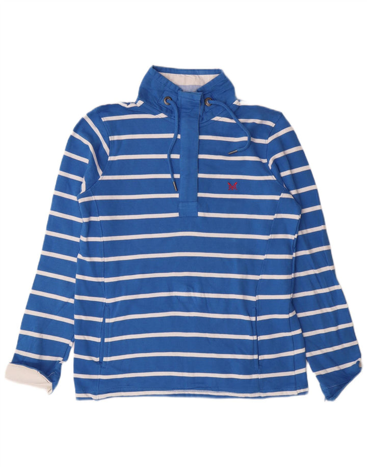 Crew Clothing Женский свитер-свитшот оверсайз, британский размер 8, маленький синий хлопок