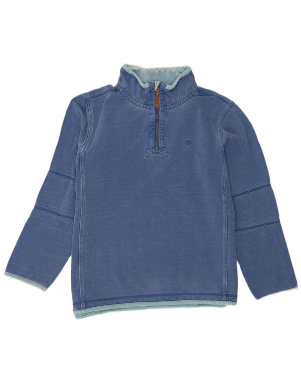 Fat Face Mens Zip Neck Sweatshirt Jumper XL Blue Cotton