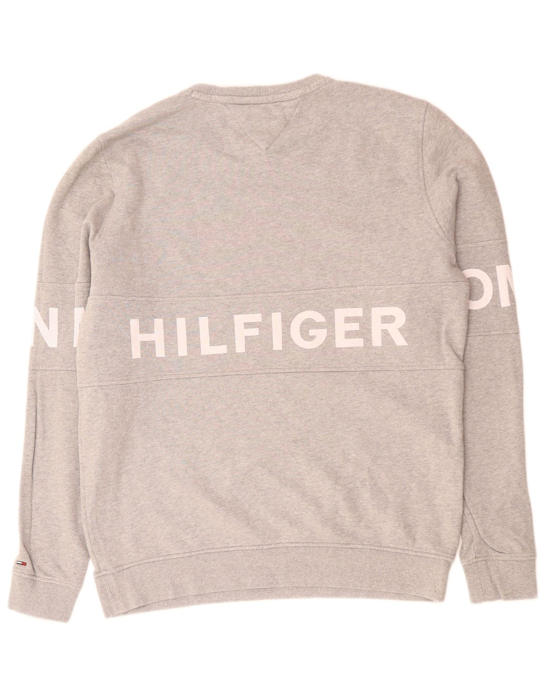 TOMMY HILFIGER Мужской свитшот с рисунком, джемпер XL, серый хлопок