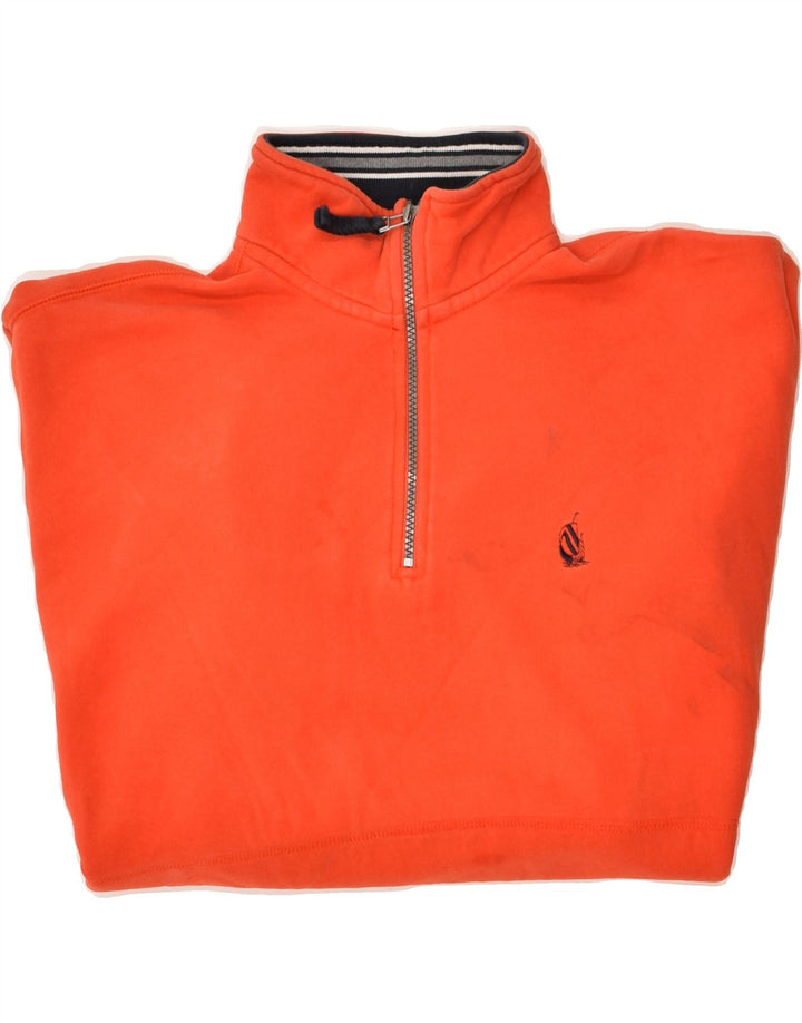 NAUTICA Mens Zip Neck Sweatshirt Jumper Large Orange Vintage Nautica and Second-Hand Nautica from Messina Hembry 
