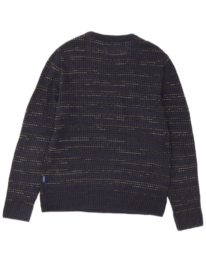 Мужской джемпер с вырезом «лодочка» Jack & Jones, средний темно-синий в тонкую полоску