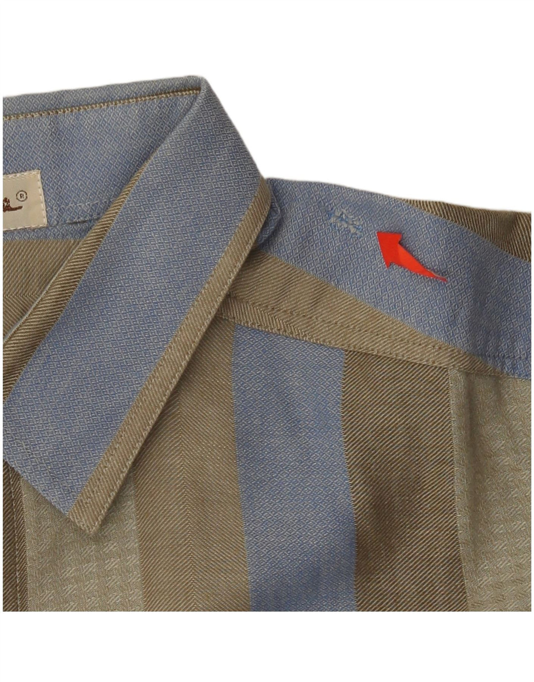 Мужская рубашка VINTAGE, размер 40, средний цвет хаки, в полоску