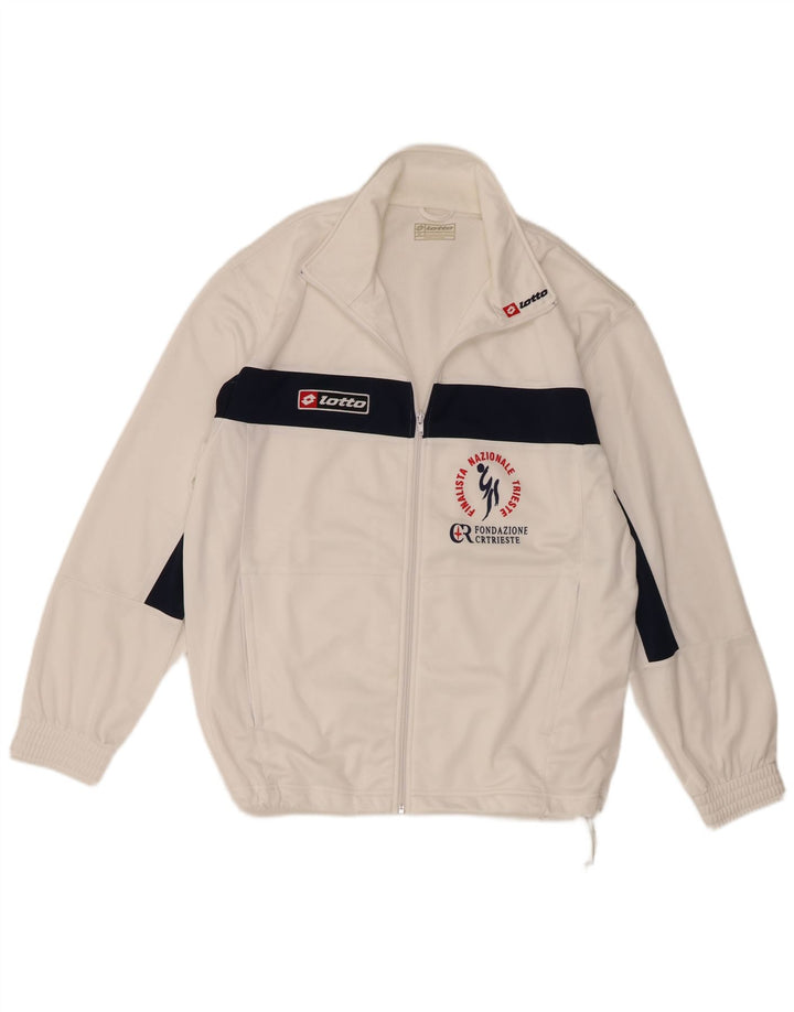 Lotto Мужской спортивный костюм с графическим рисунком, верхняя куртка XL, белый полиэстер с цветными блоками