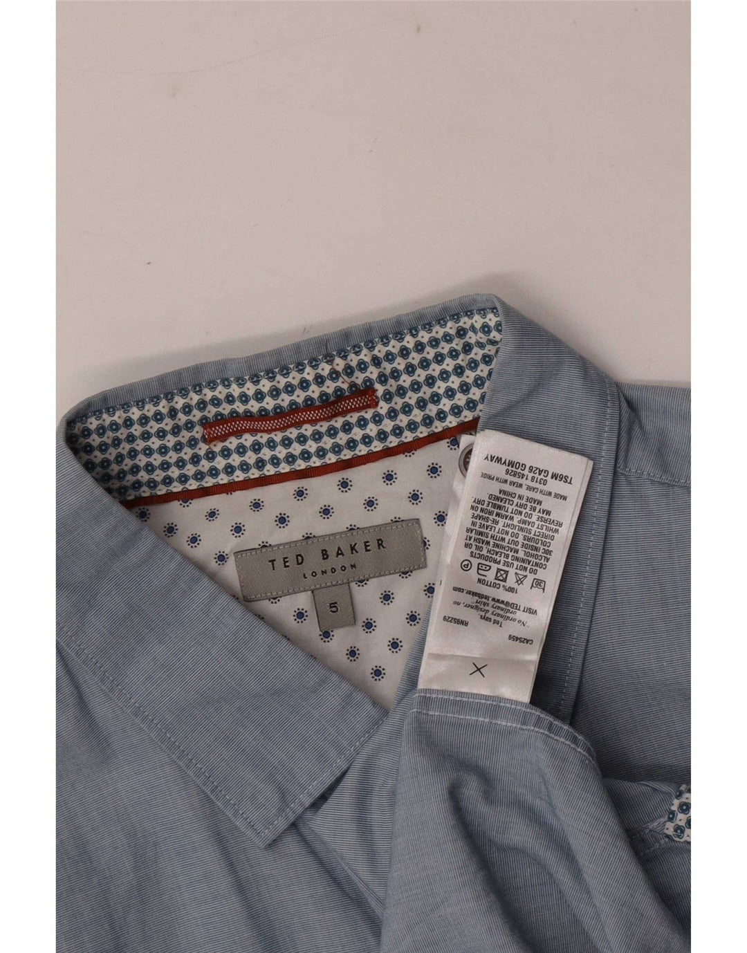 Мужская рубашка Ted Baker, размер 5 XL, синяя, хлопок