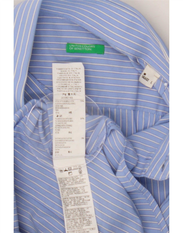 Мужская рубашка Benetton из хлопка в большую синюю полоску