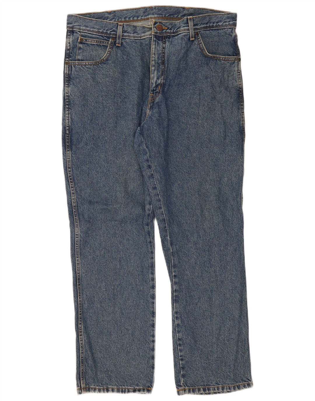 Мужские прямые джинсы Wrangler стандартного кроя W38 L30, синие, хлопок