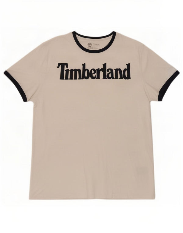 Мужская футболка Timberland стандартного кроя с рисунком, топ 2XL, белая с цветными блоками