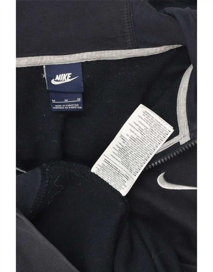 Мужской свитер с капюшоном на молнии Nike среднего размера, темно-синий, хлопковый
