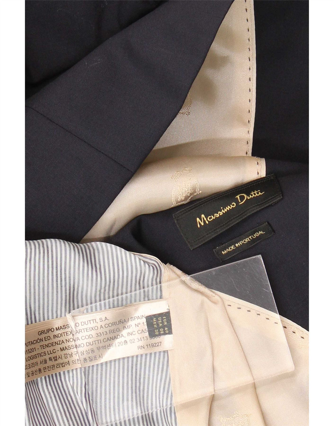 Женский пиджак Massimo Dutti на 2 пуговицах EU 40, средний темно-синий, шерсть
